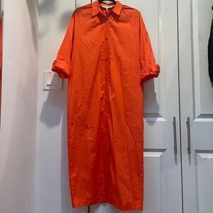 NWT MARA HOFFMAN CLEO SHIRT DRESS IN POPPY Sz XXS